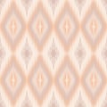 Terracalma Threads: Diamond Ikat Pattern in Soft Orange, Beige, and Brown Gradient Symmetry Royalty Free Stock Photo